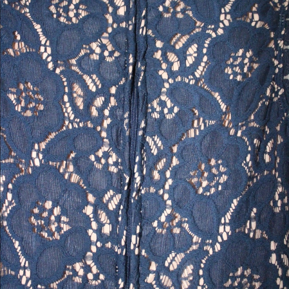 Blue Lace Womens Dress Foral Dress - Picture 10 of 10